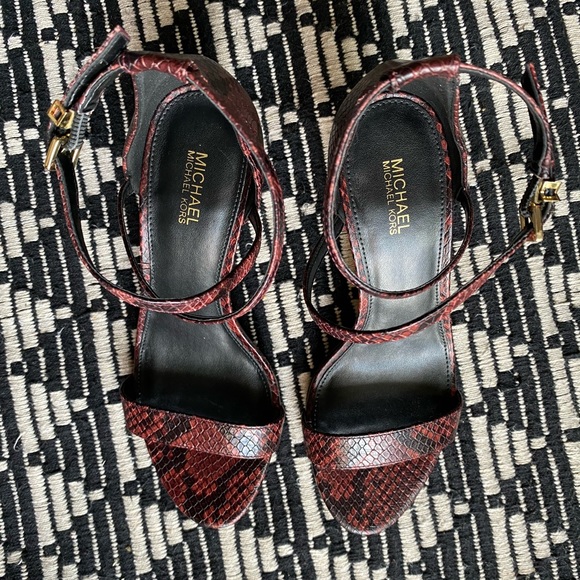 MICHAEL Michael Kors Shoes - Ava Snake Skin Leather Strappy Sandal